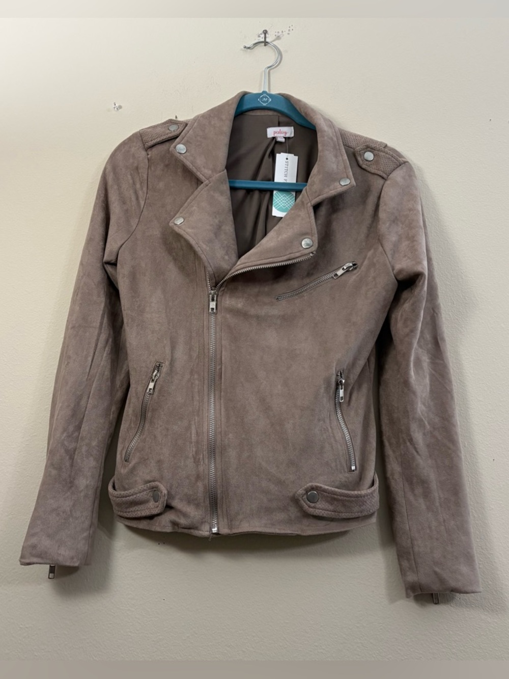 Pixley Kendari Faux Suede Jacket Stitch Fix Womens XS taupe NWT - Picture 1 of 7